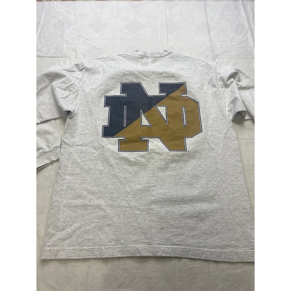 VTG 90s Notre Dame Fighting Irish Long Sleeve T-Shirt Jansport Large USA Made